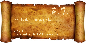 Poliak Teobalda névjegykártya
